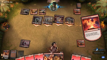 Oopsie! Mein Gegner greift mich mit zu vielen Kreaturen an. Das war's dann.