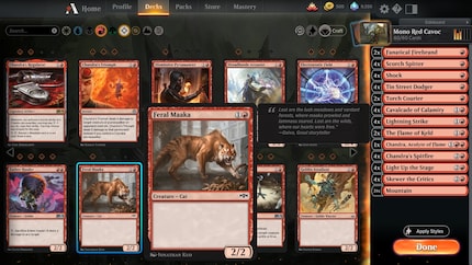 Meine Sammlung: Diese Kreatur kostet zwei Mana (ein farbloses und ein rotes Mana), hat zwei Angriffsstärke und zwei Verteidigung.