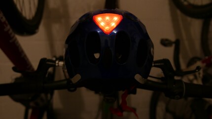 An illuminated helmet provides additional visibility.