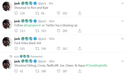 The work of Chuckling Squad: fake tweets by Jack Dorsey. Source: Sputnik International