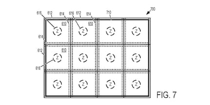 Hier sind möglicherweise Drucksensoren oder Vibrationsmotoren abgebildet. Quelle: USPTO