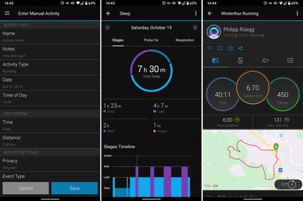 Die App zeigt dir ausführlichere Ergebnisse als die Uhr selbst an.