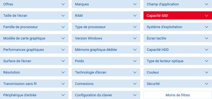 Cochez les cases des filtres qui correspondent aux réponses que vous avez fournies.