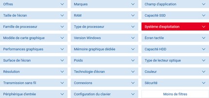 Cochez les cases des filtres qui correspondent aux réponses que vous avez fournies.