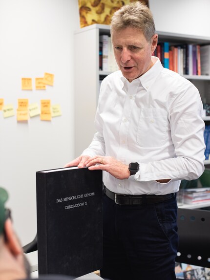 Prof Dr Ernst Hafen in his office on Hönggerberg.