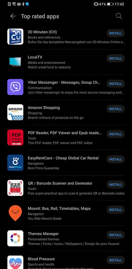 The Top Rated Apps in Switzerland seem a bit strange