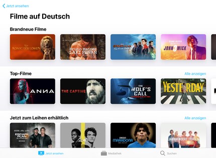 L’offerta on demand Apple – niente Originali Apple. I film on demand possono soltanto essere comprati o noleggiati.