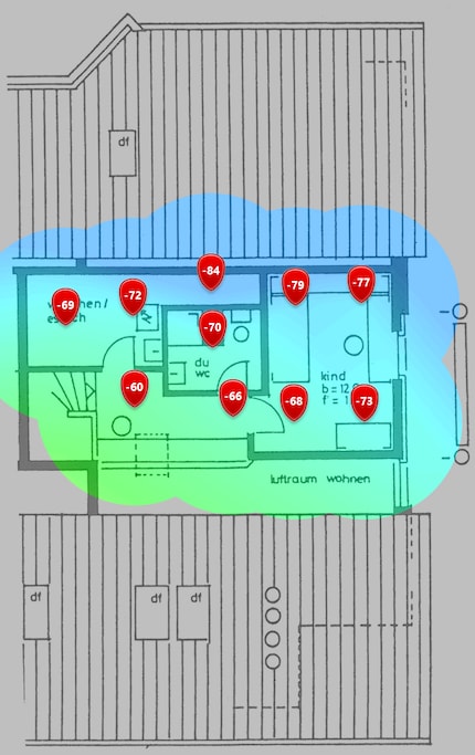 Livello del segnale a 5 GHz, primo piano