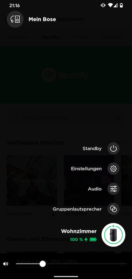 Gruppenlautsprecher im Menü