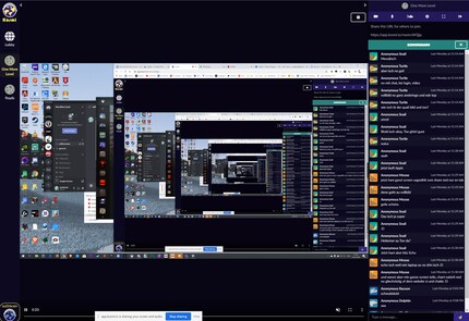 Wenn der Host sein ganzes Display teilt, muss er die entsprechende Anwendung immer im Vollbild anzeigen oder die anderen sehen sowas.