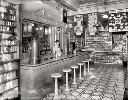 Eine Soda Fountain in einem Drug Store der 1920er Jahre in Washington DC
