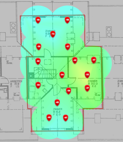 2.4 GHz signal level in the second attic