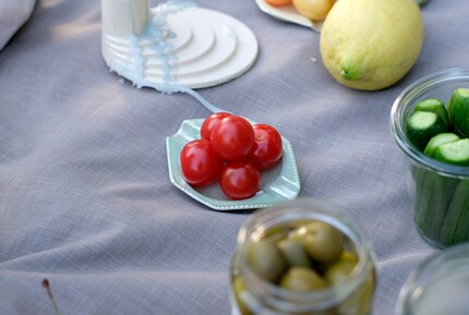 Separating things harmoniously can be attractive. You can also divide them into smaller groups for a splotchy effect on a canvas.