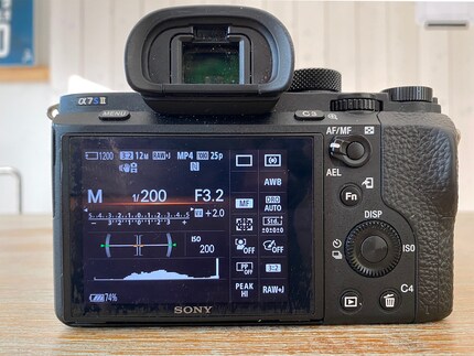 The user interface of my Sony a7sii.