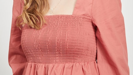 The square neckline is often paired with smocked fabrics. That's probably because it's the most beautiful combination. Image: Villa