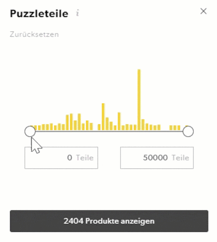 Die Schrittgrösse passt sich dynamisch an, damit du deinen Wunschbereich besser auswählen kannst