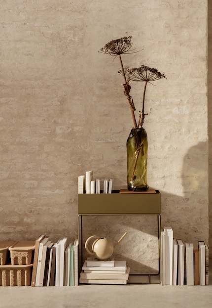 I libri possono fungere da cornice in una stanza. Immagine: Ferm Living