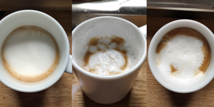 From left to right: Caro's work is entitled «The pale face of society», Armin's fiasco doesn't deserve a name and my creation is clearly inspired by the unique geometry of a goat's beard.