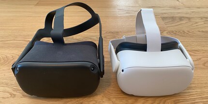 Slimmer, lighter and yet it still packs more of a punch. The Quest on the left and Quest 2 on the right.