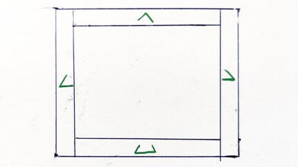 Und so markierst du einen Holzrahmen.