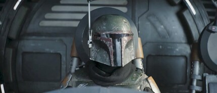 The most famous bounty hunter in the galaxy in his Slave I.