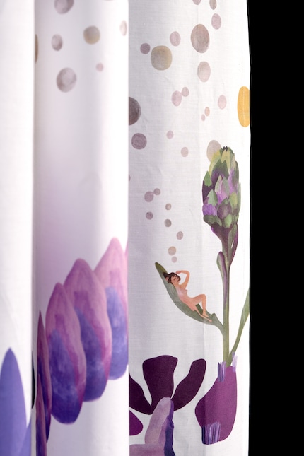 Details vom Duschvorhang «Fluss» von Kollektiv Vier