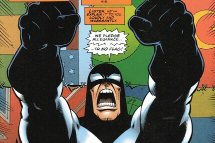 Ja, sowas wie den Flaggenzerstörer gibt’s tatsächlich im Comic...