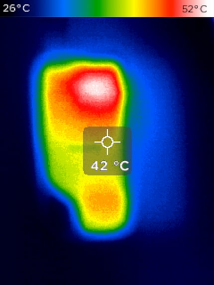 Wärmebildaufnahme der Extreme V2 gegen Ende des Tests.