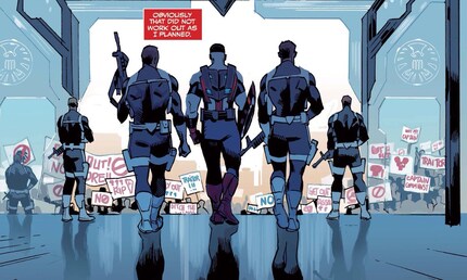 Sam wird als Captain America von den Leuten nicht nur geliebt...