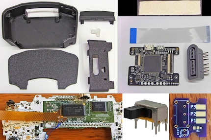 La scheda Game Boy Advance in basso a sinistra non è inclusa nel mod kit. ;)
