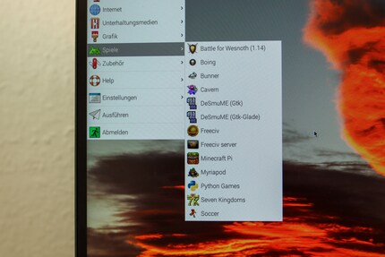 Die installierten Spiele auf dem Raspberry Pi 400.