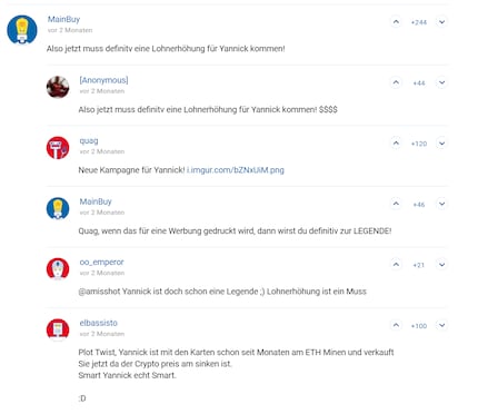 Positive comments like these German ones help Yannick through the day.