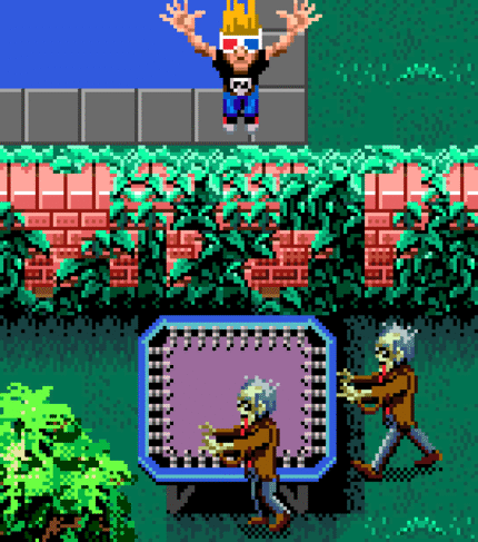 Auf den Trampolinen bist du sicher vor den Monstern.