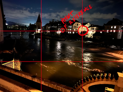 I used the one-thirds grid to set a near-equal reference point on all phones tested. Slight deviations are possible.