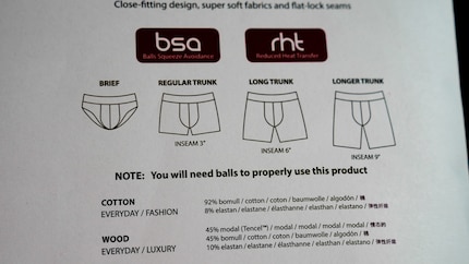 The packaging, made of environmentally friendly paper, displays different sizes and gives instructions for correct use.