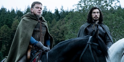 Matt Damon as Carrouge and Adam Driver as Le Gris