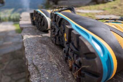 Die absolut steigeisenfeste Sohle des Meindl Breithorn GTX.