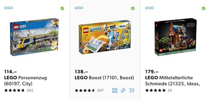 Le bouton de comparaison figure à gauche de l'épingle de la liste d'envies.