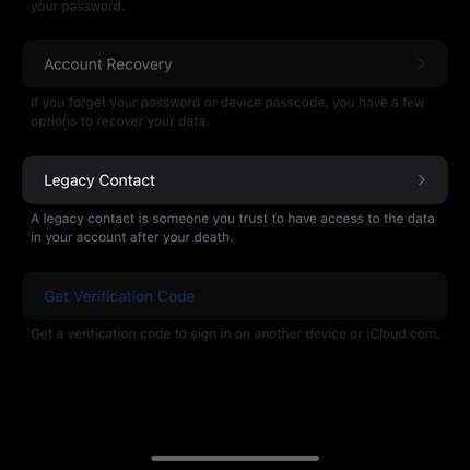 Il Contatto erede è ben nascosto ma intuitivo da trovare.