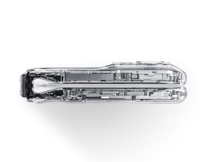 So sieht das Scharnier mit der Wassertropfenform aus.