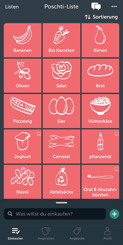 Faccio la spesa con l'app «Bring» ...