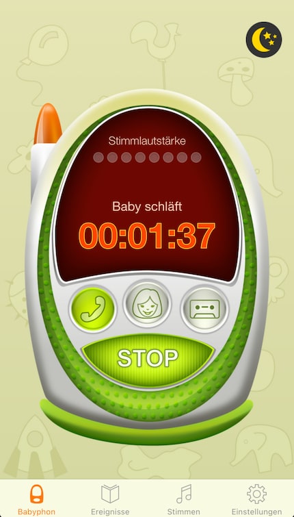 L'applicazione «Babyphone 3G» è in ascolto.