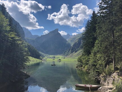 Explore beautiful locations, like the Seealpsee in Eastern Switzerland, with others who’re also seeing them for the first time.