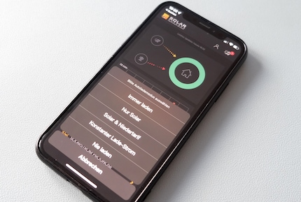 In the corresponding app (pictured above: Solarmanager) you can set your EV charger to prioritise charging the car with the solar energy you generate at home.