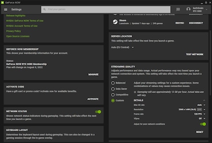 With GeForce Now for PC, you can game at up to 120 fps.