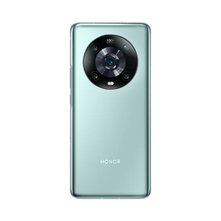 Honor Magic 4 Pro in Cyan.