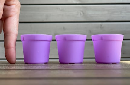 Cute, but tiny. The purple pots are a little smaller than I’d expected.