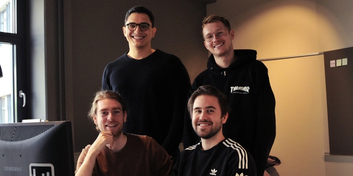 The Toukana team: Back from left: Sandro Heuberger and Luca Langenberg. Front from left: Zwi Zausch and Timo Falcke.