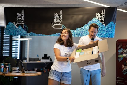 La demo dal vivo del team Tetris ha convinto molti: il piccolo team ha ottenuto il maggior numero di voti.