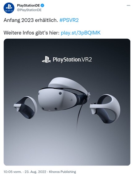 «Erhältlich Anfang 2023», heißt es auf dem deutschen Playstation-Account